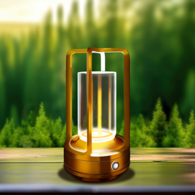 Rechargeable Cordless Table Lamp, Portable Outdoor Camping Lamp, Gold