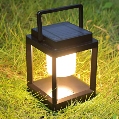 Portable Rechargeable Solar Table Lamp, Waterproof Outdoor Lantern, Touch Control, Adjustable Brightness